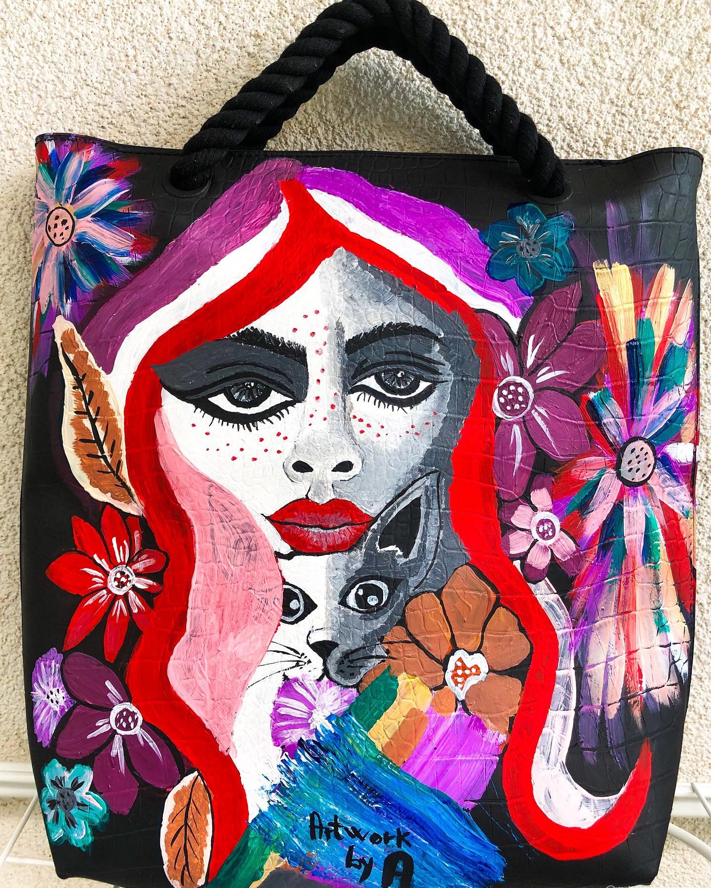 Hand painted handbag